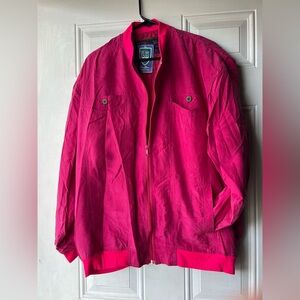 Vibrant Pink Utility Jacket for Women 100% SILK